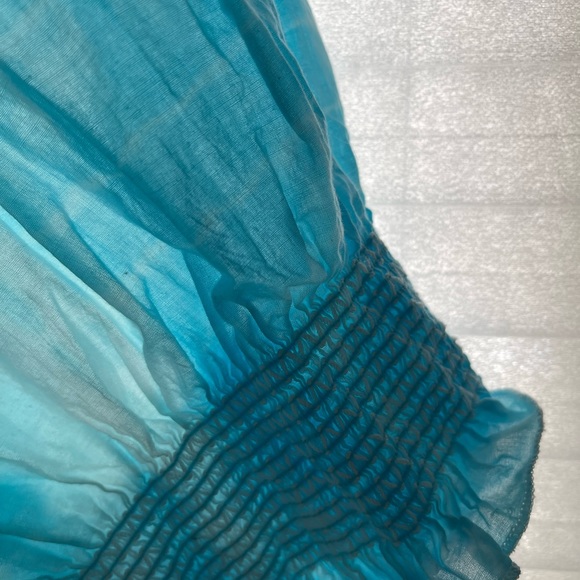 Chelsea and Violet the dyed turquoise blue Tunic Dress with Tassels and ruffles - Picture 6 of 9